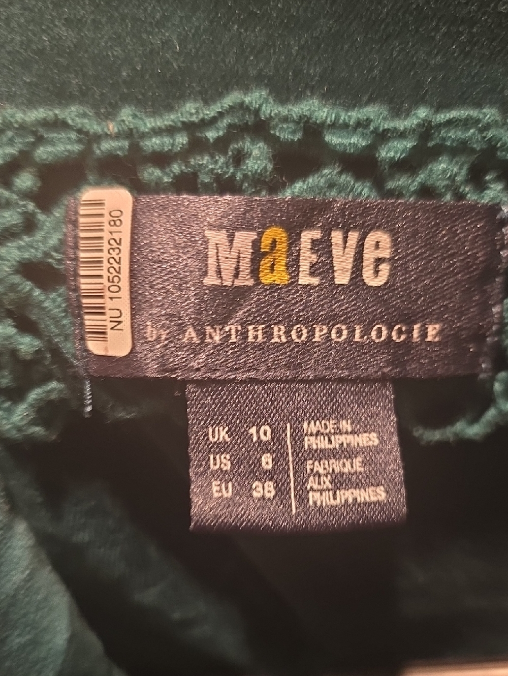 ANTHROPOLOGIE Maeve Velvet Blazer Dress jade green 6 - Picture 9 of 9